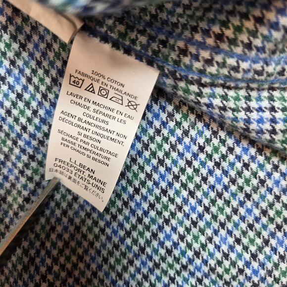 LL Bean XXXL Tall Traditional Fit Cotton Button Down Shirt Blue Check - Picture 5 of 13